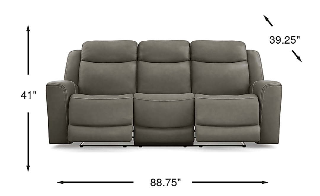 Davidson Leather Dual Power Reclining Sofa