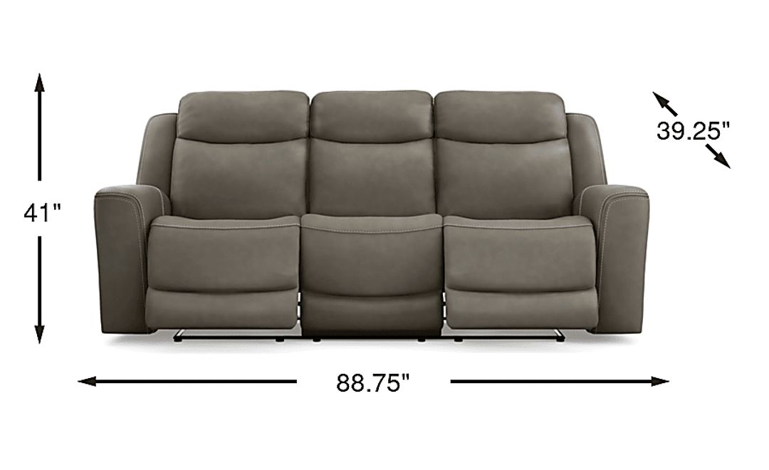 Davidson Leather Dual Power Reclining Sofa