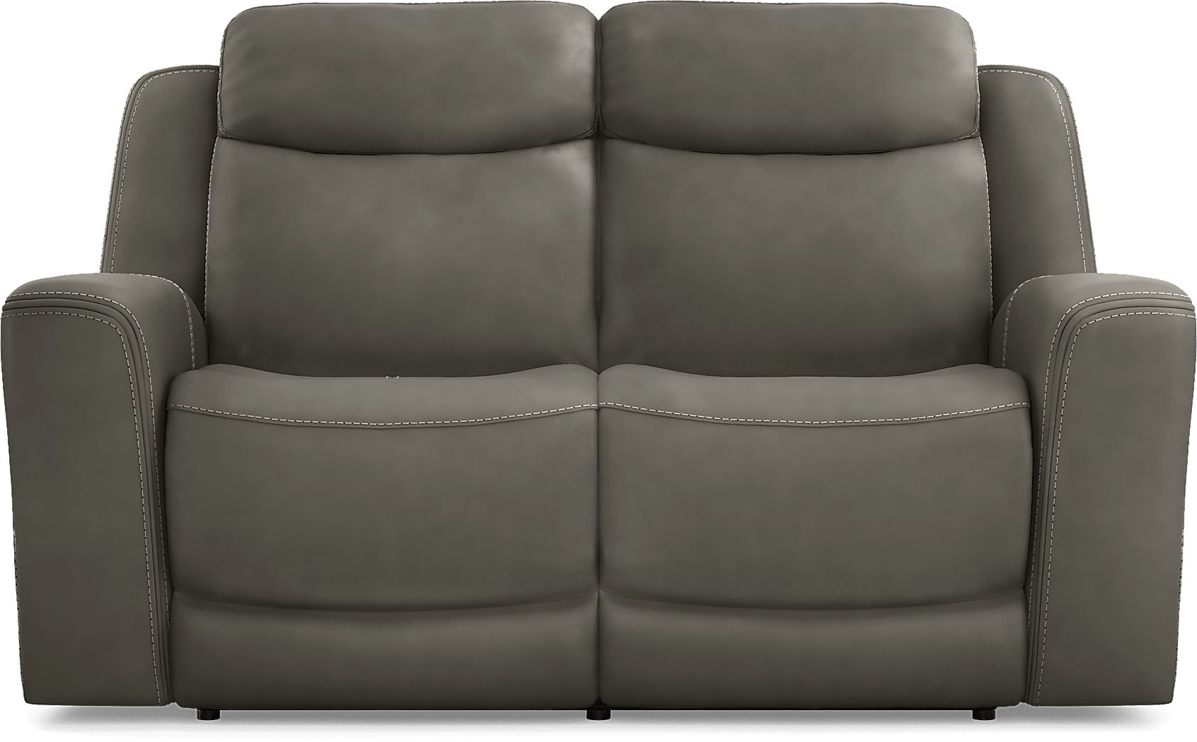 Davidson Dark Gray Leather Loveseat