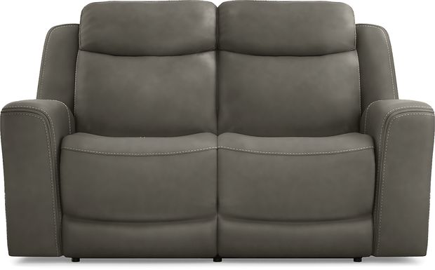 Davidson Dark Gray Leather Loveseat