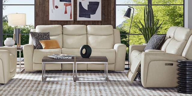 Davidson Platinum Leather 7 Pc Dual Power Reclining Living Room - Thumbnail - Image 2