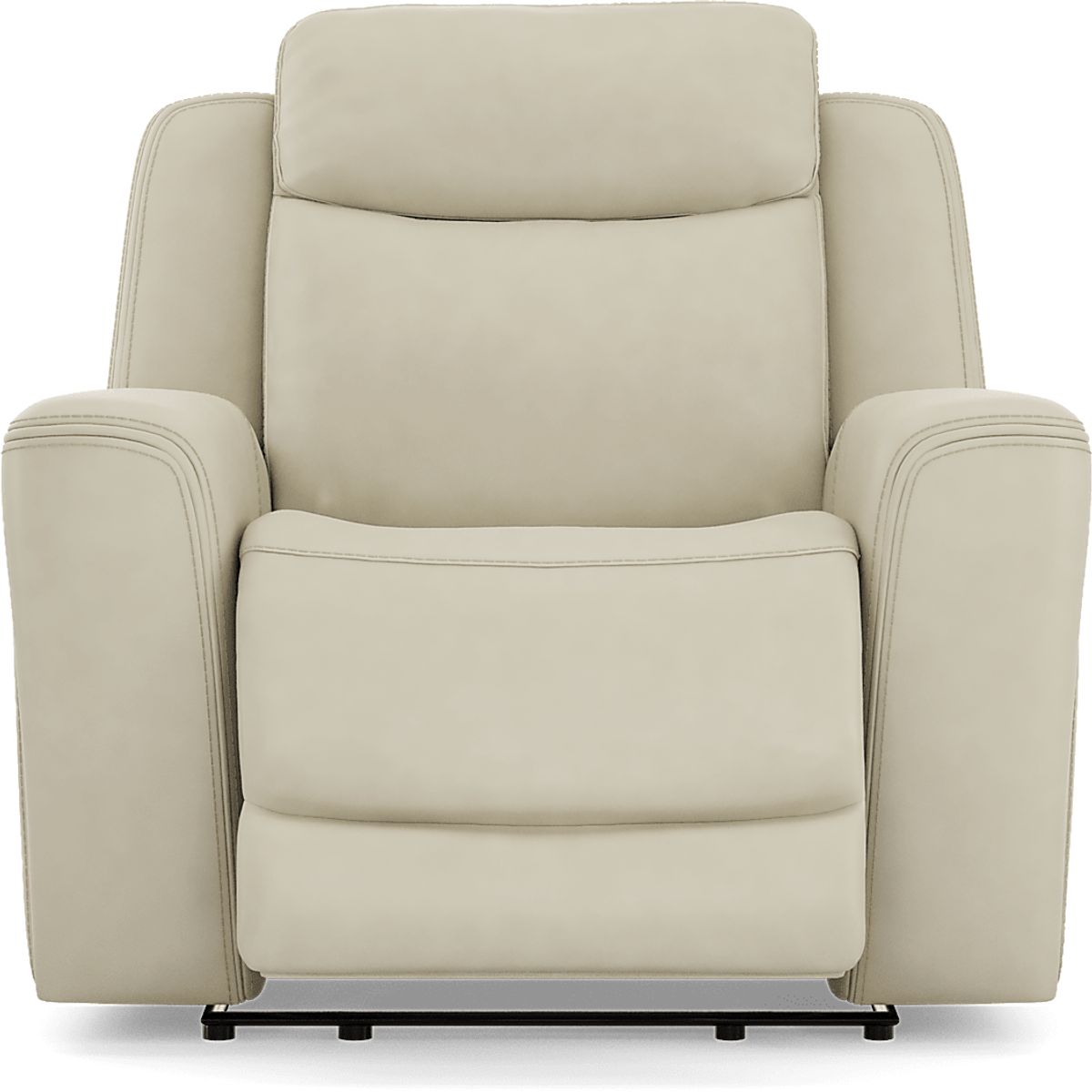 Drew & Jonathan Davidson Platinum Beige Leather Dual Power Recliner Rooms to Go