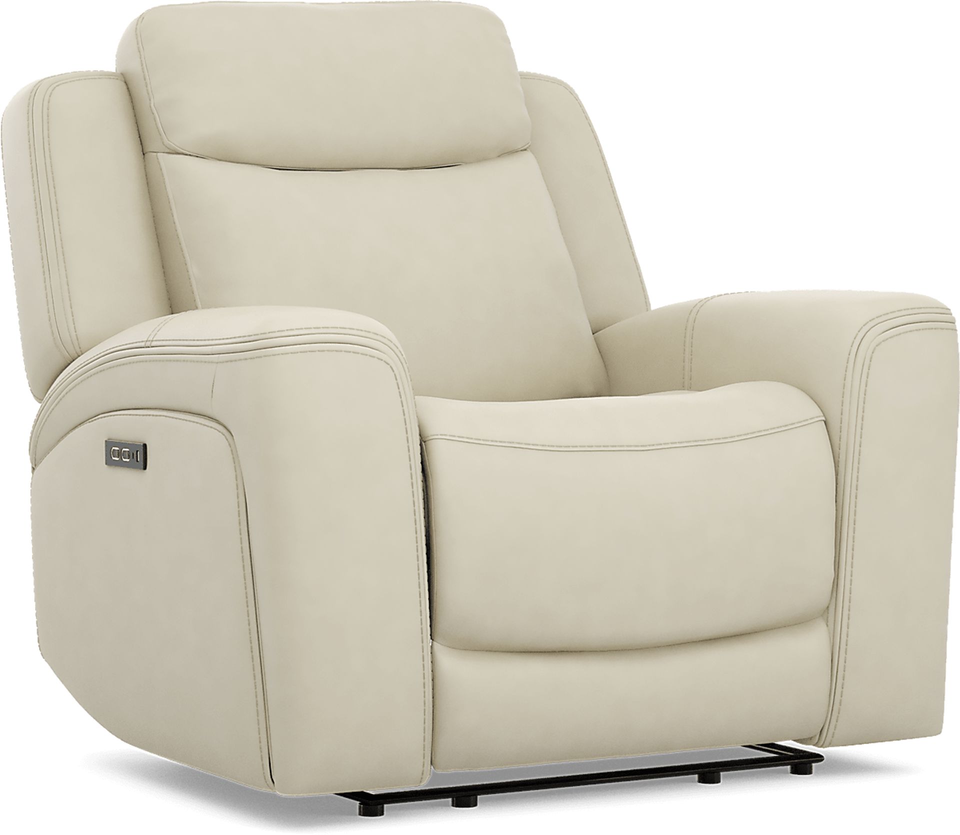 Drew & Jonathan Davidson Platinum Beige Leather Dual Power Recliner Rooms to Go