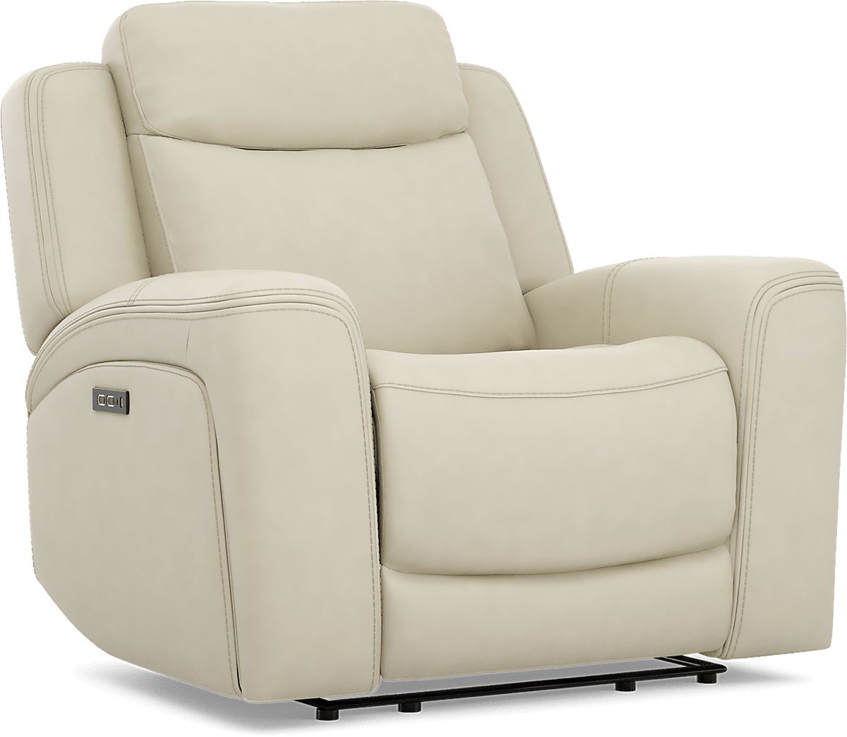 Drew & Jonathan Davidson Platinum Beige Leather Dual Power Recliner ...