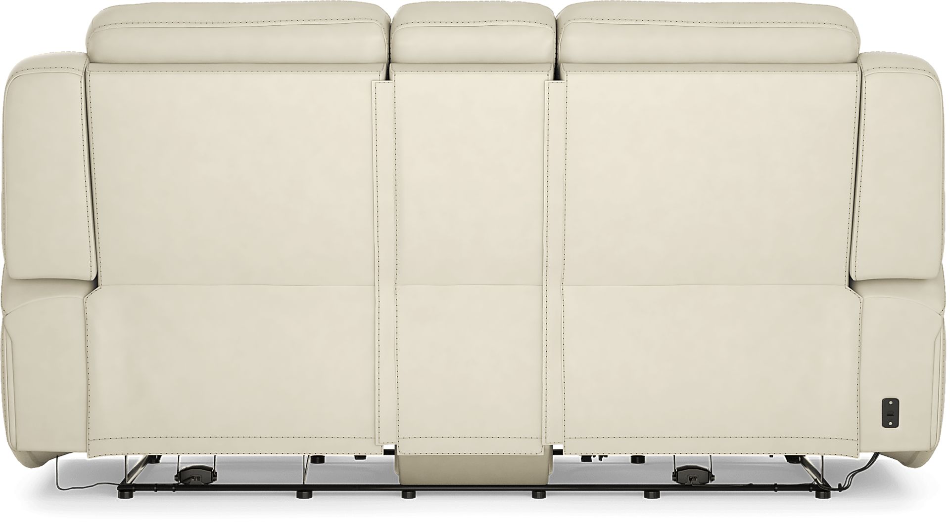 Davidson Platinum Leather Dual Power Reclining Console Loveseat - Image 3