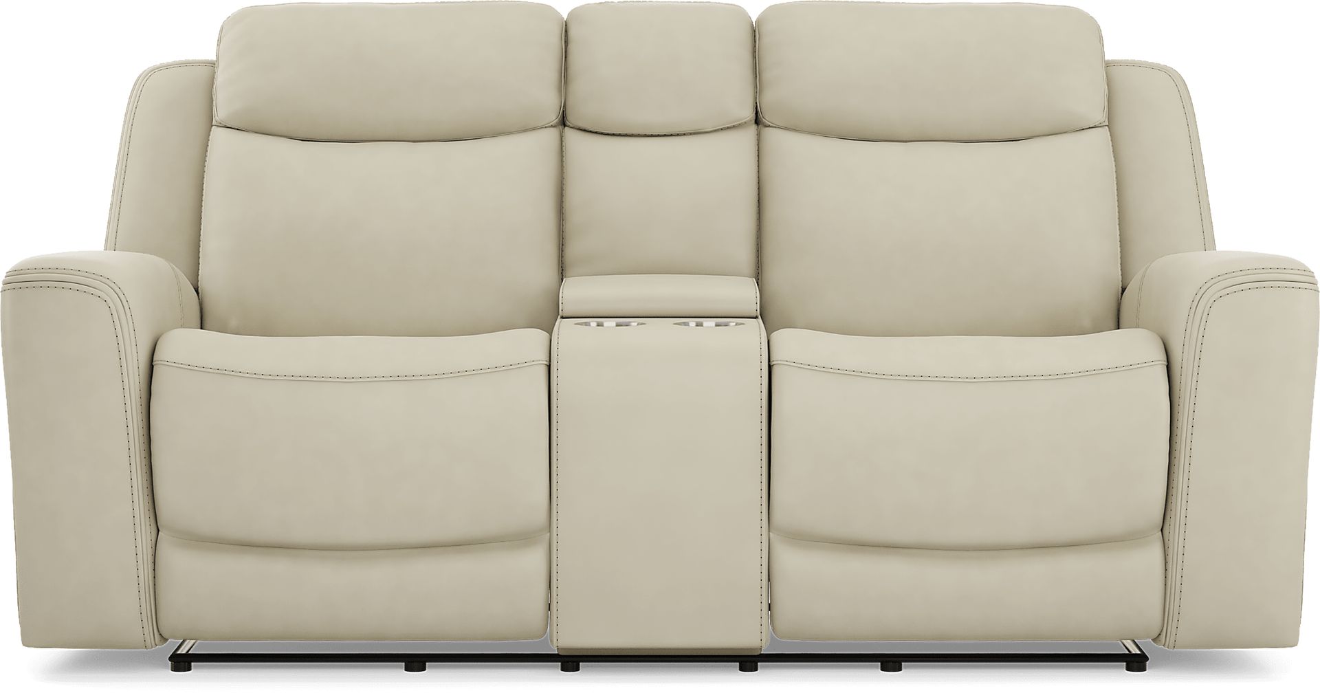Davidson Platinum Leather Dual Power Reclining Console Loveseat - Image 4
