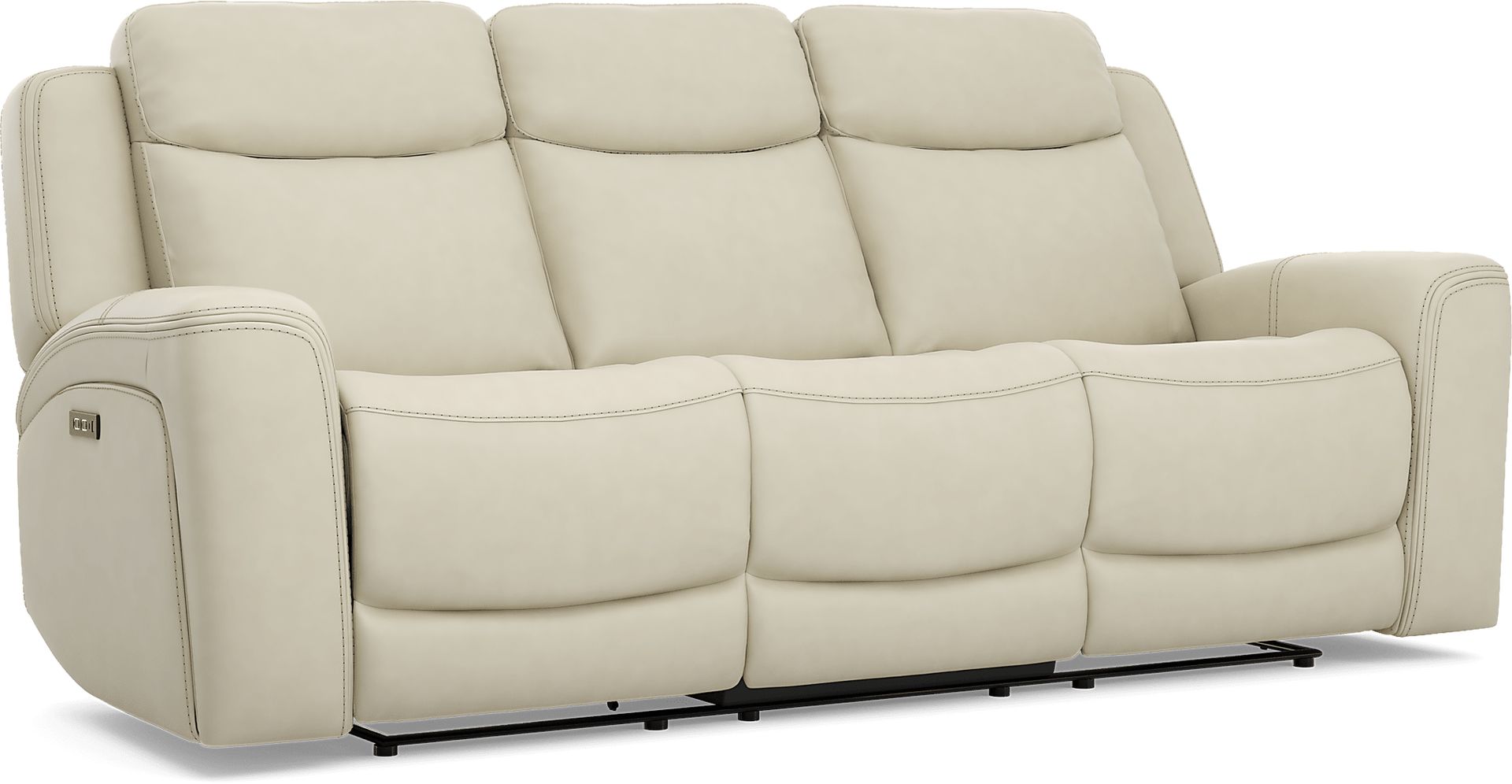 Davidson Platinum Leather Dual Power Reclining Sofa - Image 7