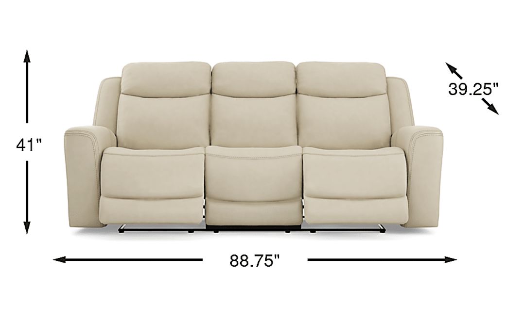 Davidson Leather Dual Power Reclining Sofa