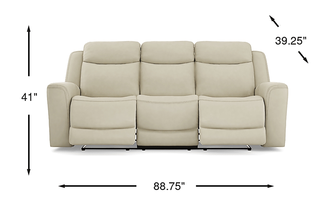 Davidson Leather Dual Power Reclining Sofa