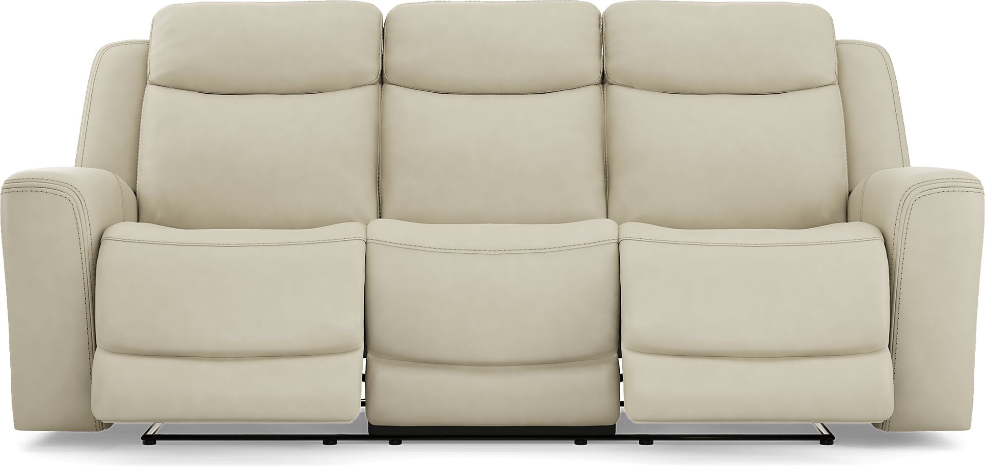 Davidson Platinum Leather Dual Power Reclining Sofa - Image 1