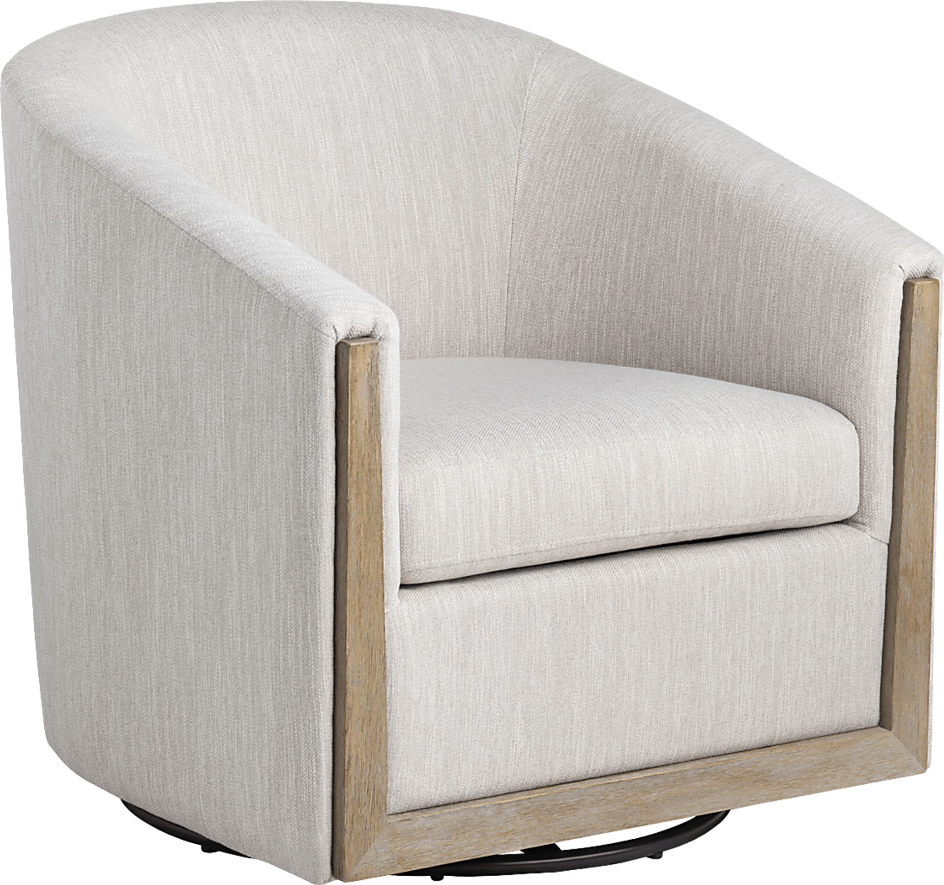Davies Beige Swivel Accent Chair - Image 1