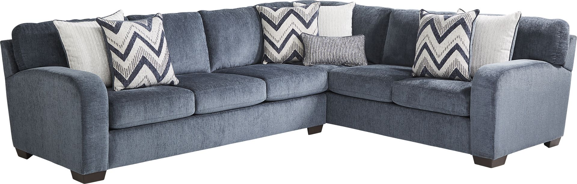Davilla Blue 5 Pc Sectional Living Room - Image 2