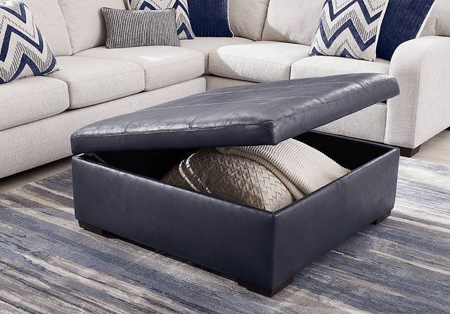 Davilla Blue Storage Ottoman - Thumbnail - Image 3