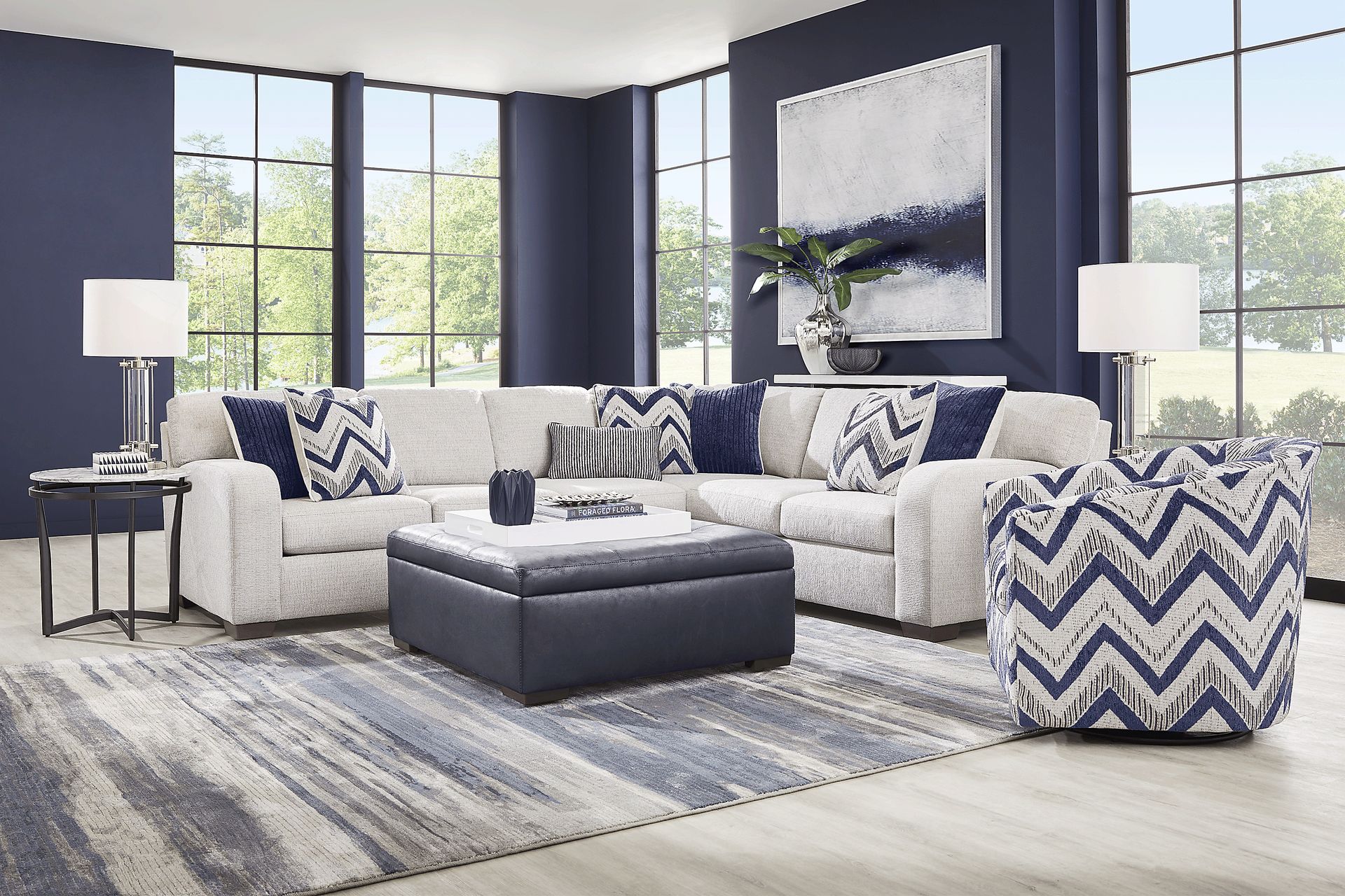 Davilla Platinum 5 Pc Sectional Living Room - Image 1
