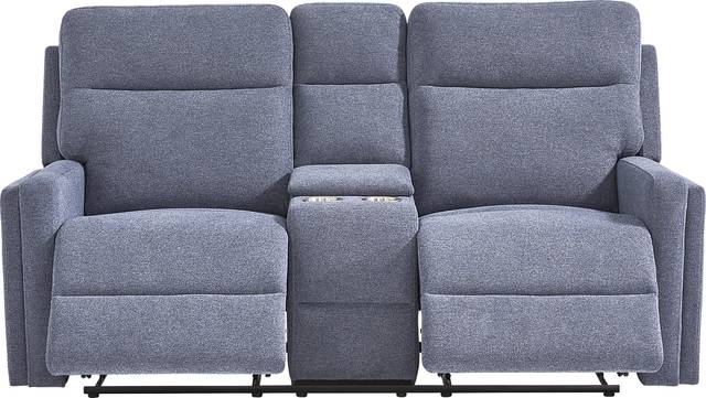 Davis Bay Blue Reclining Loveseat - Thumbnail - Image 2