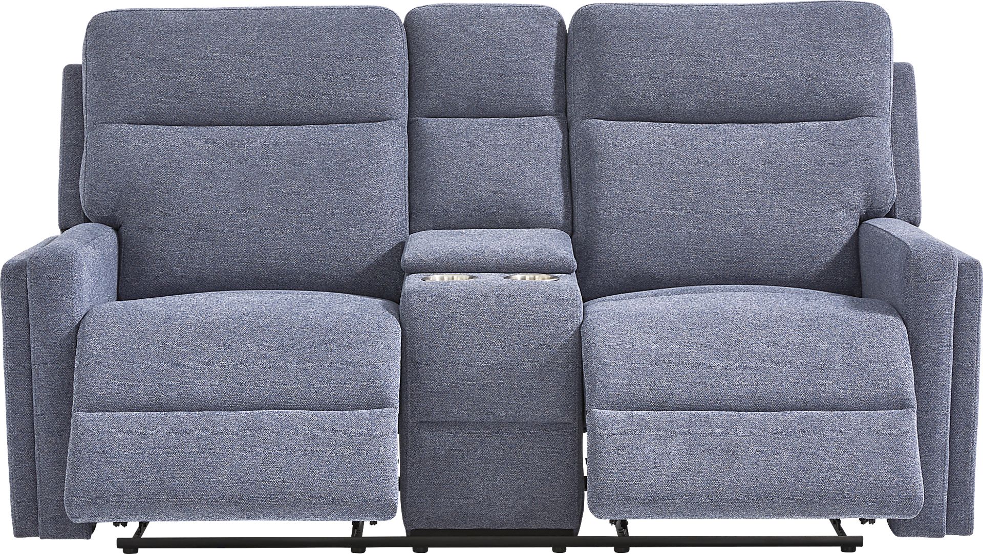 Davis Bay Blue Reclining Loveseat - Image 2