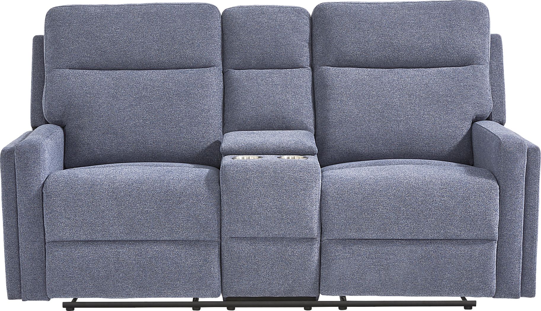Davis Bay Blue Microfiber NonPower Reclining Loveseat Rooms to Go