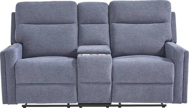 Davis Bay Blue Reclining Loveseat - Thumbnail - Image 1