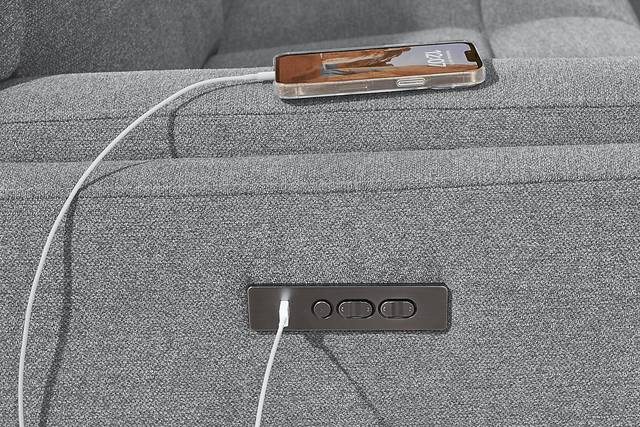 Davis Bay Gray Dual Power Reclining Sofa - Thumbnail - Image 3