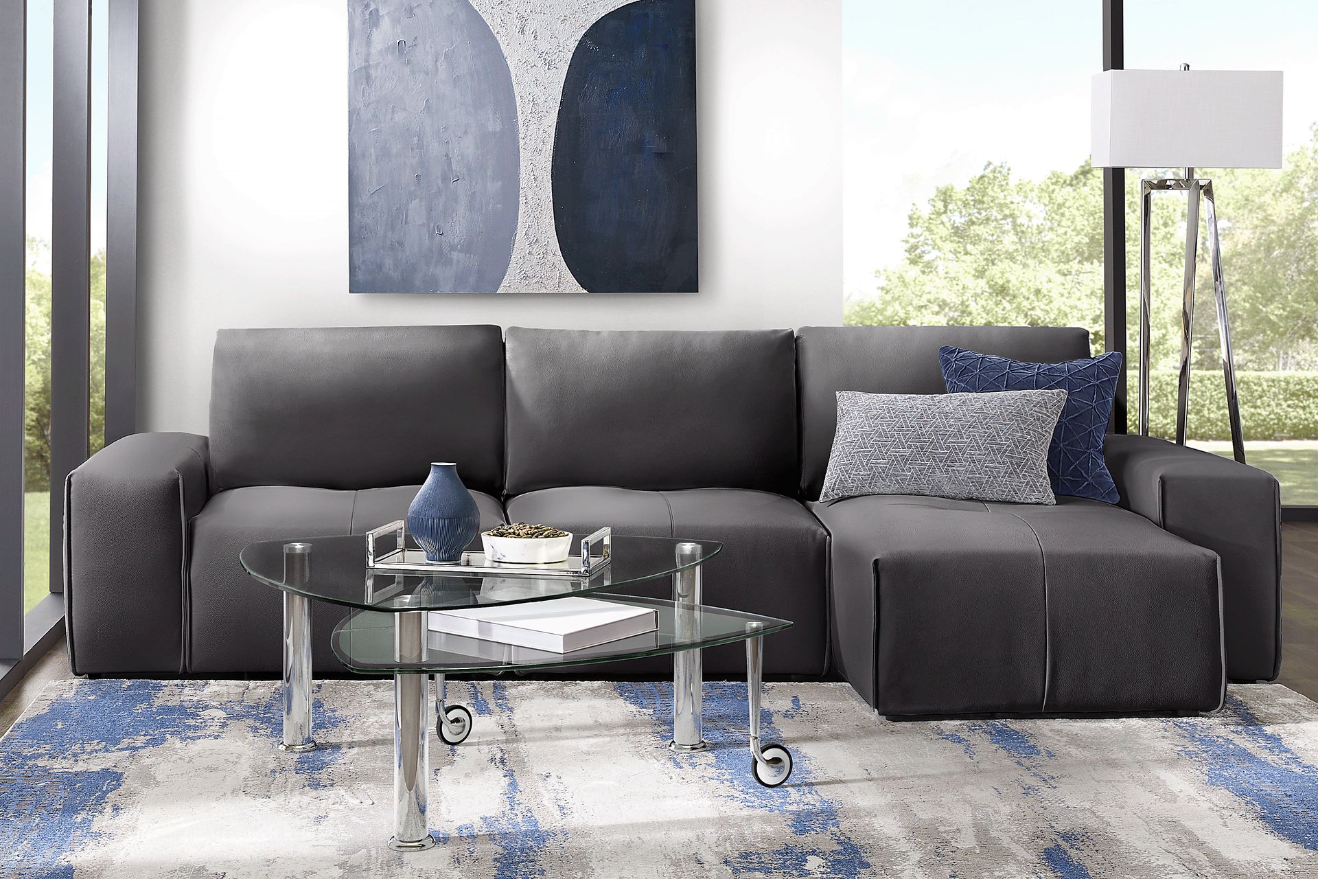 Davis Park Black 3 Pc Sectional - Image 2