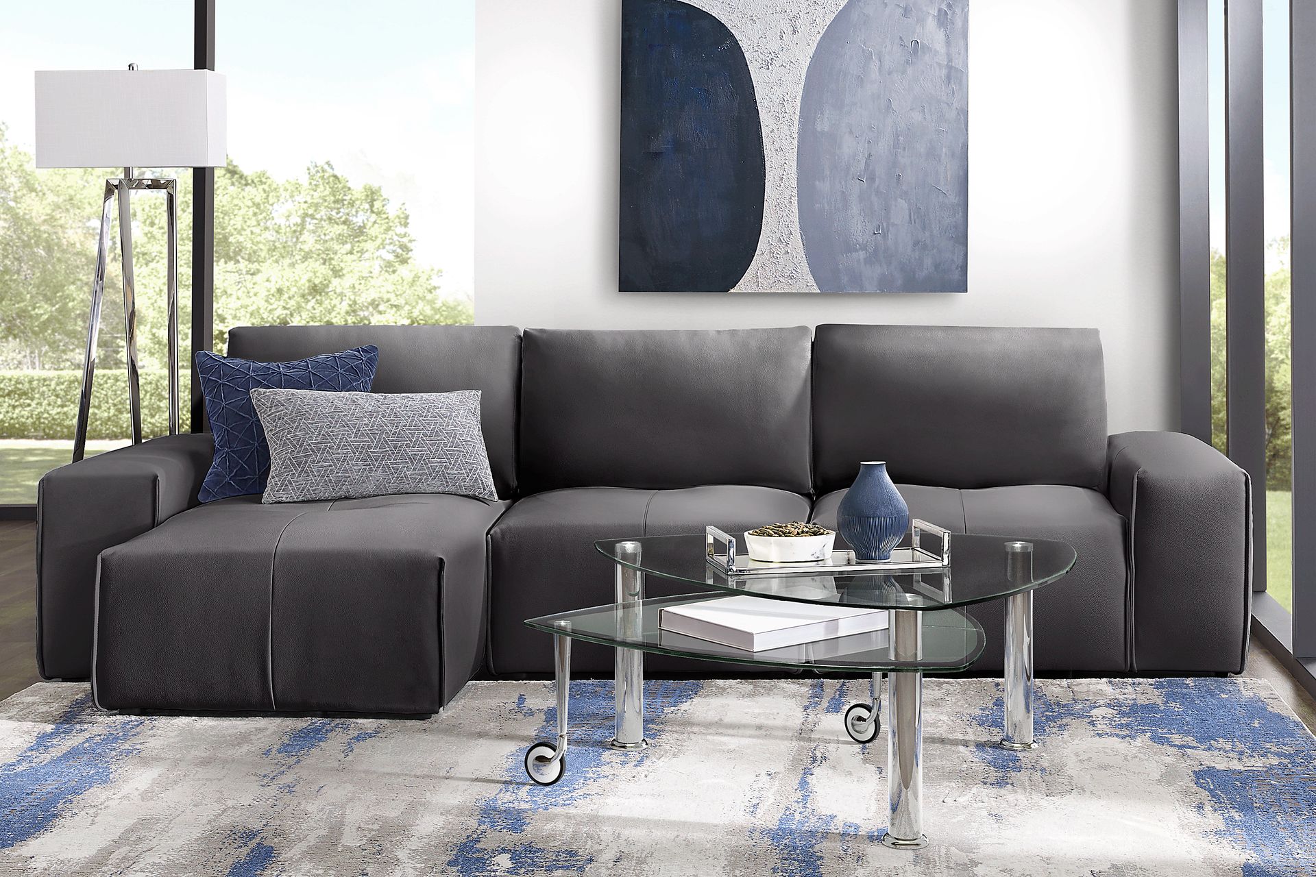 Davis Park Black 3 Pc Sectional - Image 2