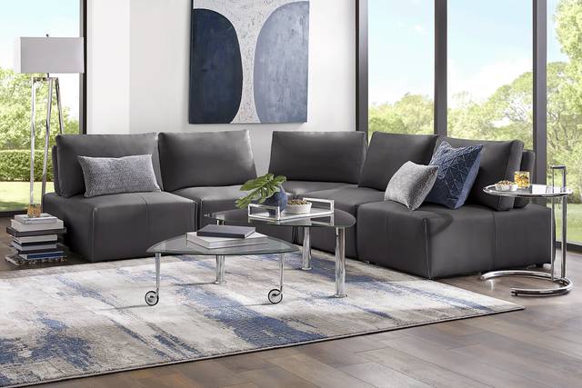 Davis Park Black 5 Pc Sectional - Thumbnail - Image 2