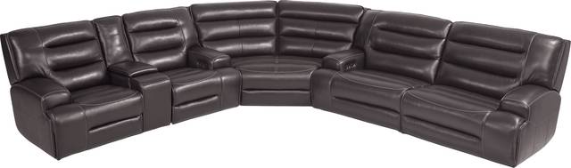 Davoli Black Leather 3 Pc Dual Power Reclining Sectional - Thumbnail - Image 1