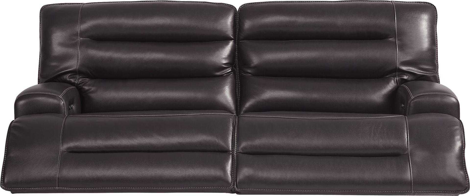 Davoli Black Leather 8 Pc Dual Power Reclining Living Room - Image 3