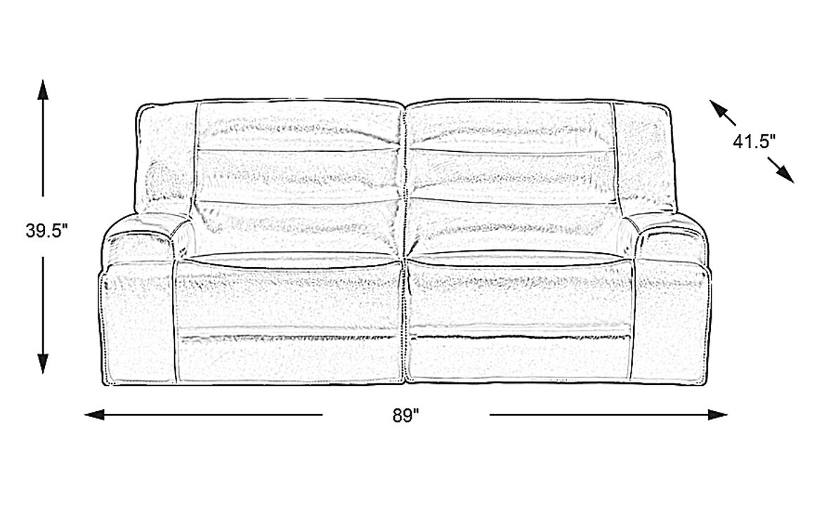 Davoli Leather Dual Power Reclining Sofa