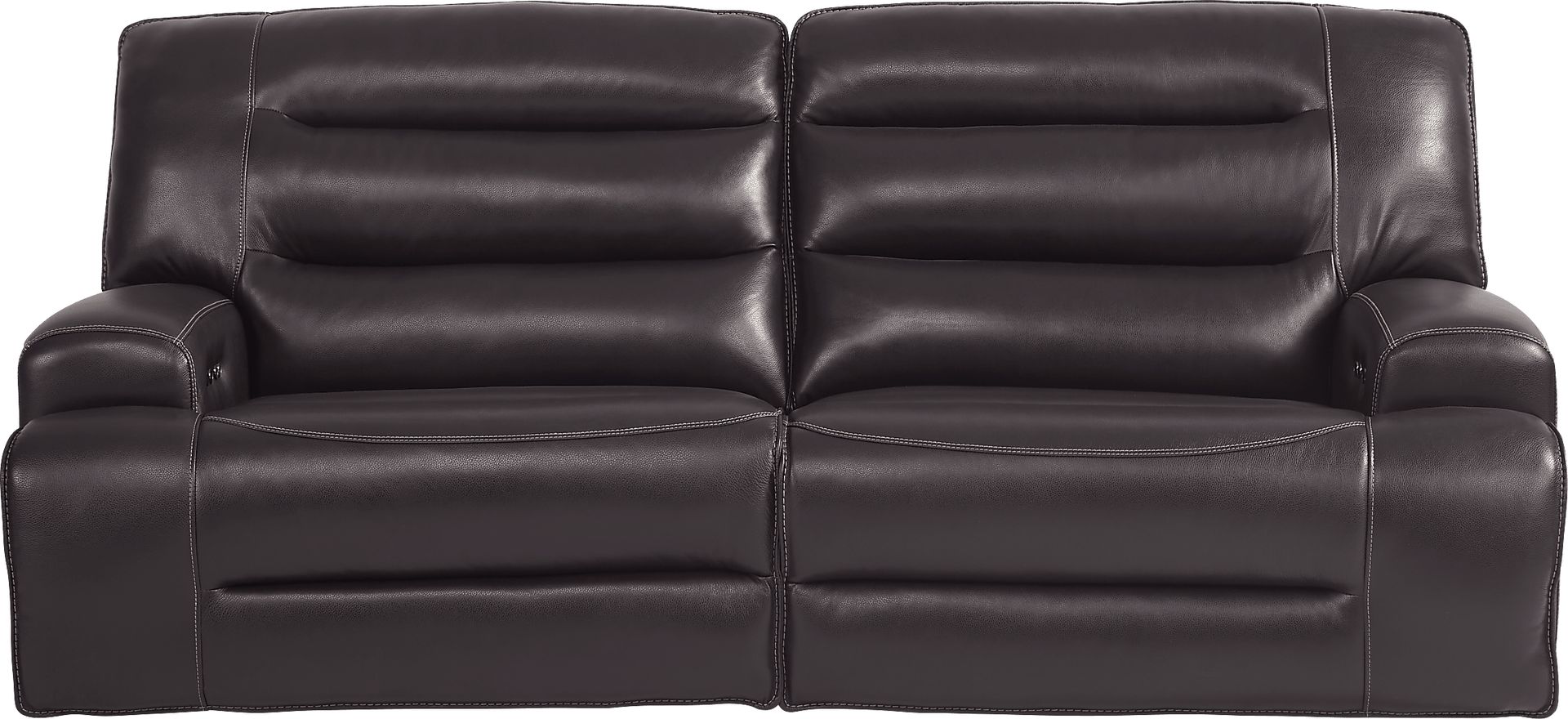 Davoli Black Leather 8 Pc Dual Power Reclining Living Room - Image 2
