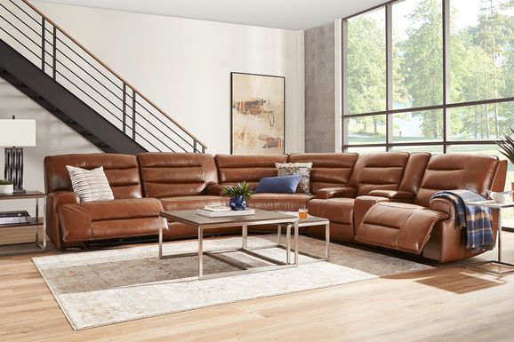 Davoli 3 Pc Leather Dual Power Reclining Sectional