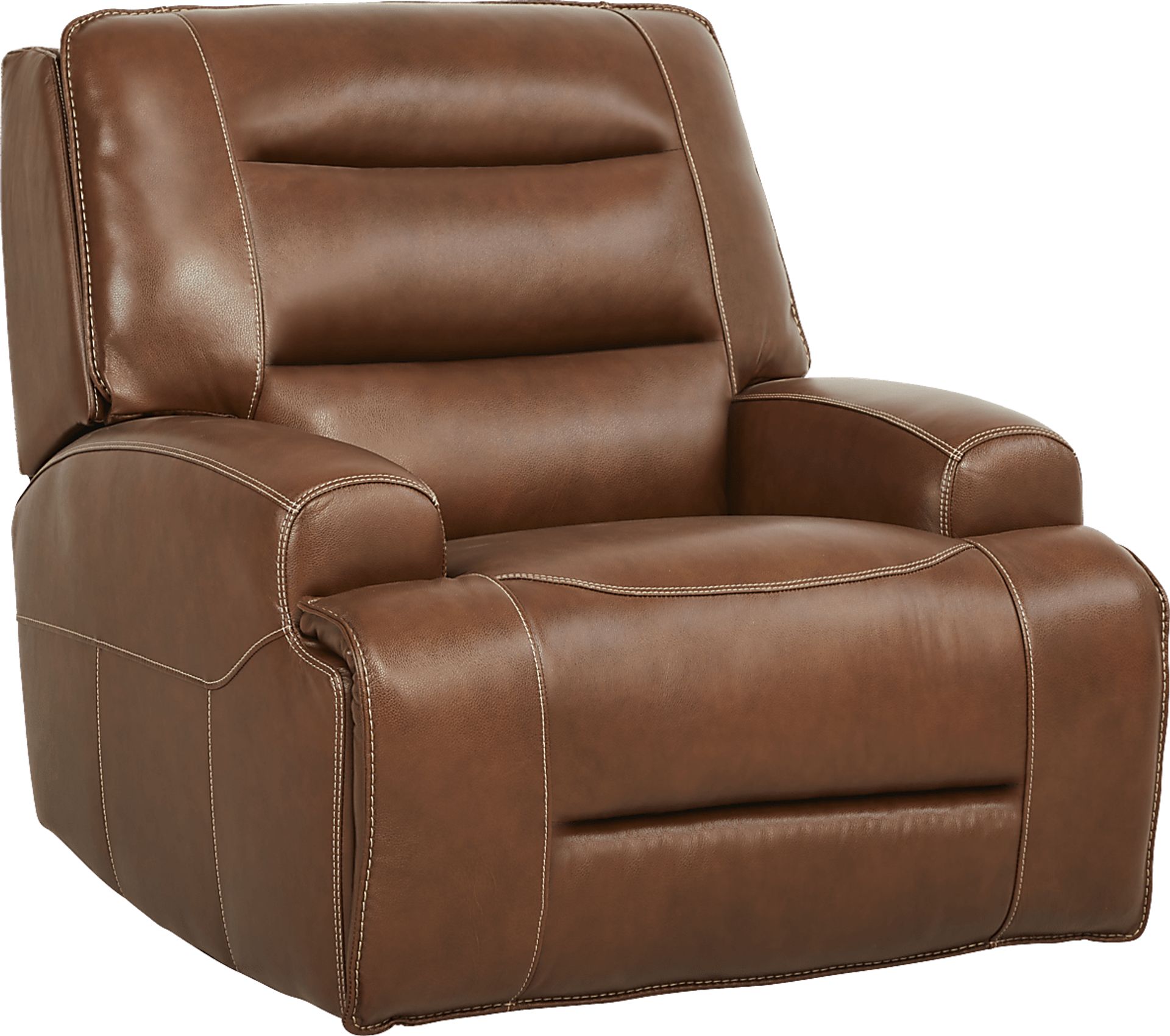Davoli Caramel Leather 8 Pc Dual Power Reclining Living Room - Image 4