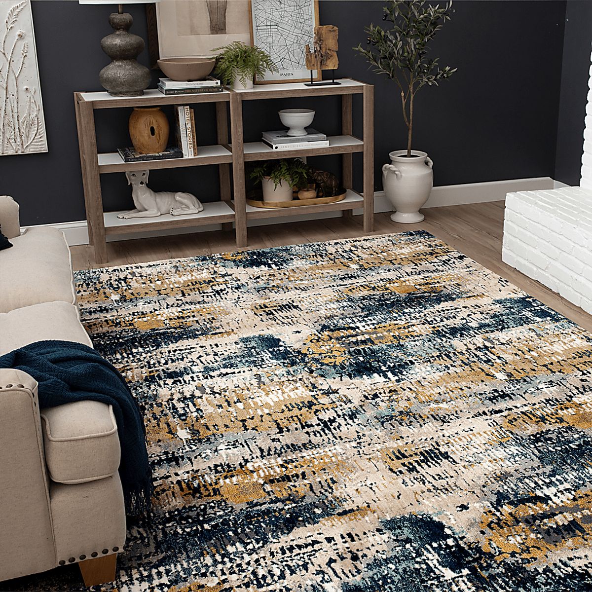 Drew & Jonathan Dawnshire Blue Rugs | Rooms to Go