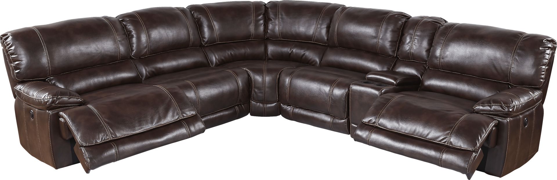 Dawson Valley Burgundy 6 Pc Power Reclining Sectional - Image 3