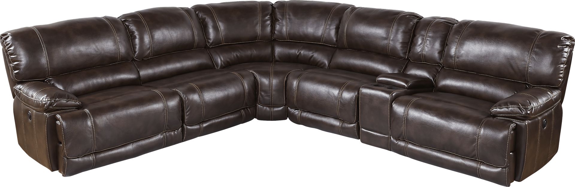 Dawson Valley Burgundy 6 Pc Power Reclining Sectional - Image 1