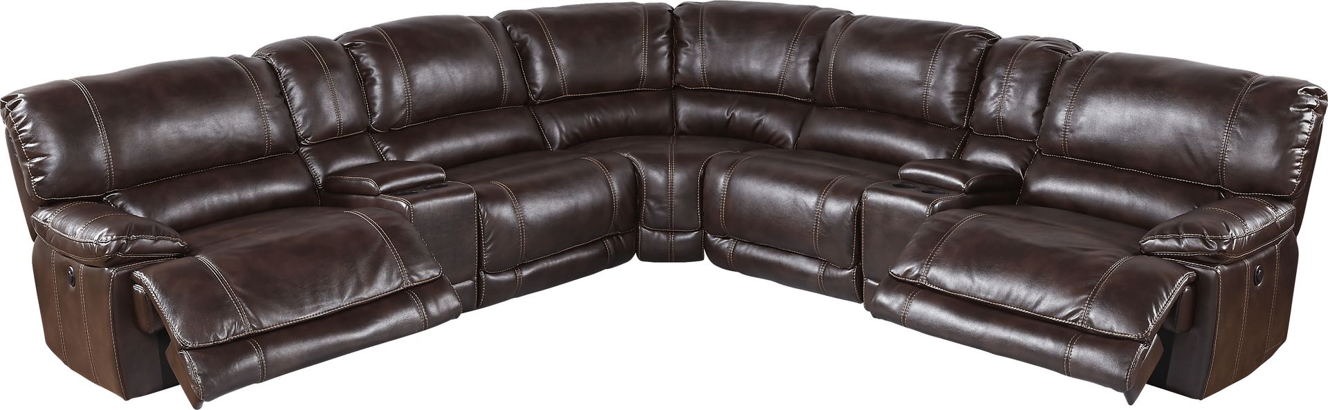 Dawson Valley Burgundy 7 Pc Power Reclining Sectional - Image 3