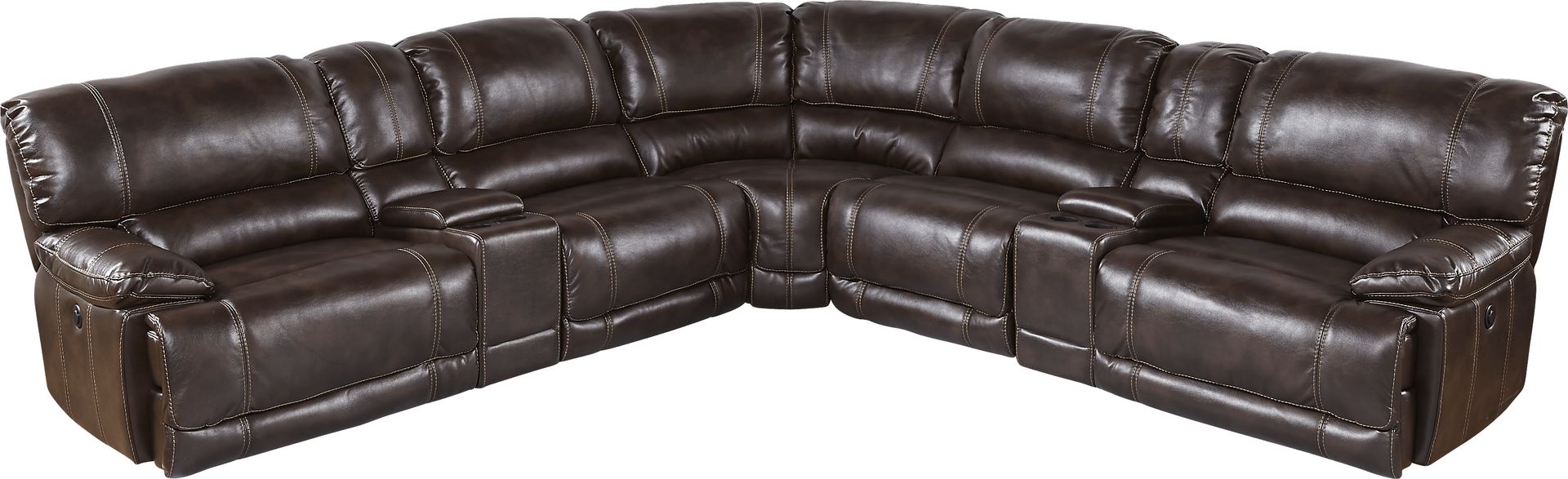 Dawson Valley Burgundy 7 Pc Power Reclining Sectional - Image 1
