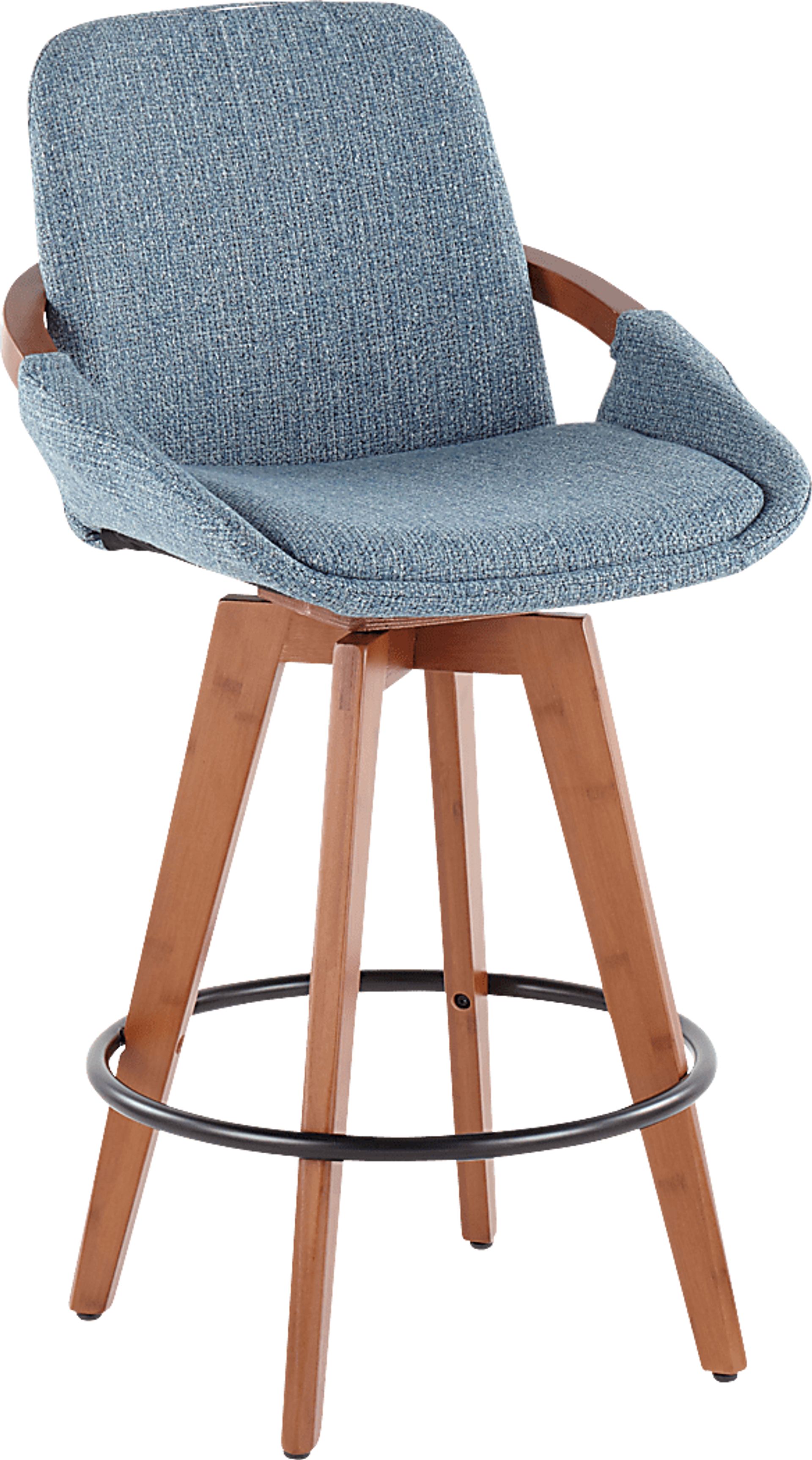 Daylilly Blue Counter Height Stool - Image 1