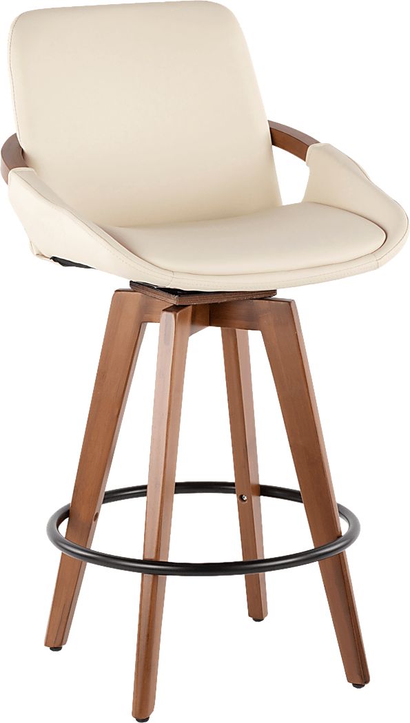 Daylilly Cream Swivel Counter Height Stool