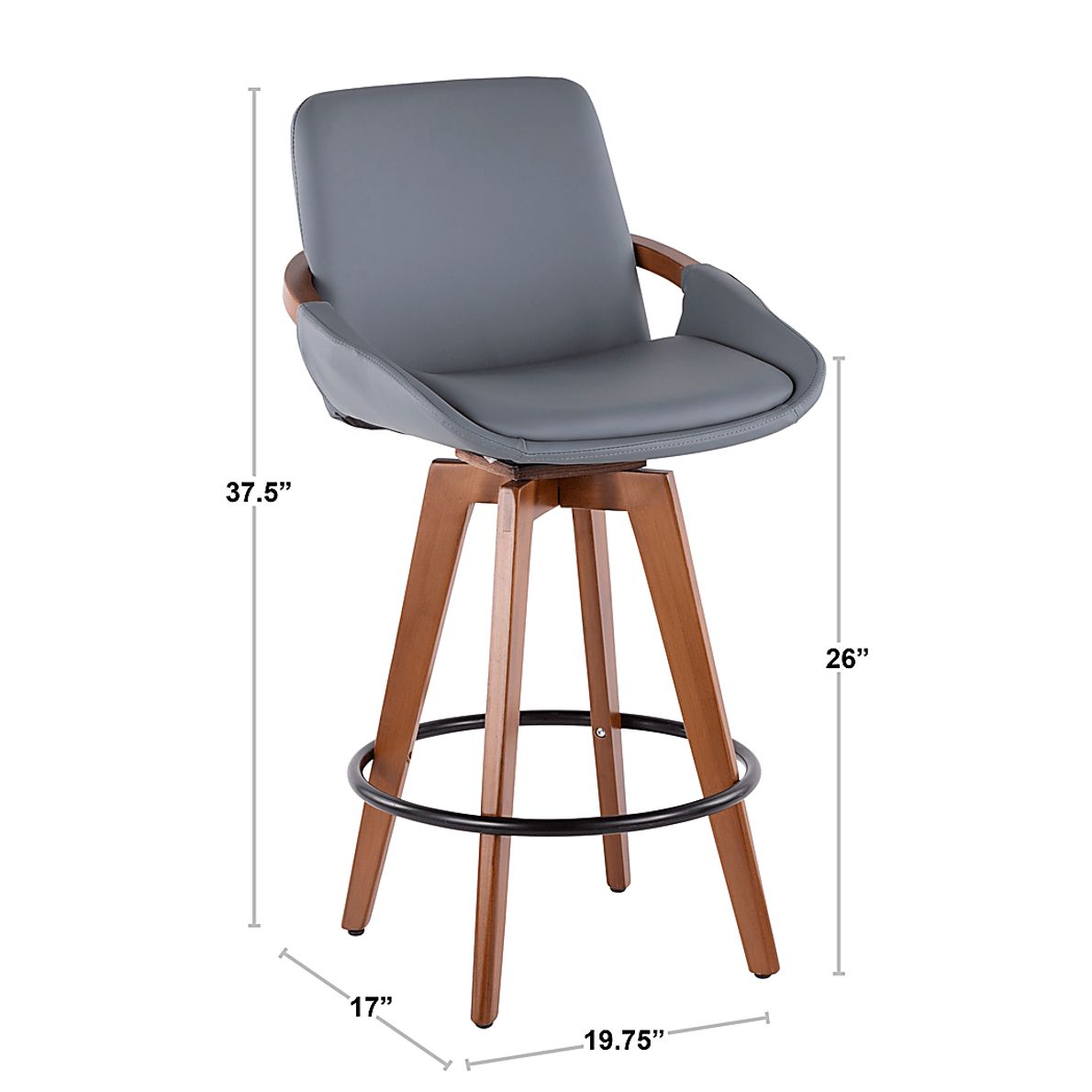 Daylilly Gray Swivel Counter Height Stool - Rooms To Go