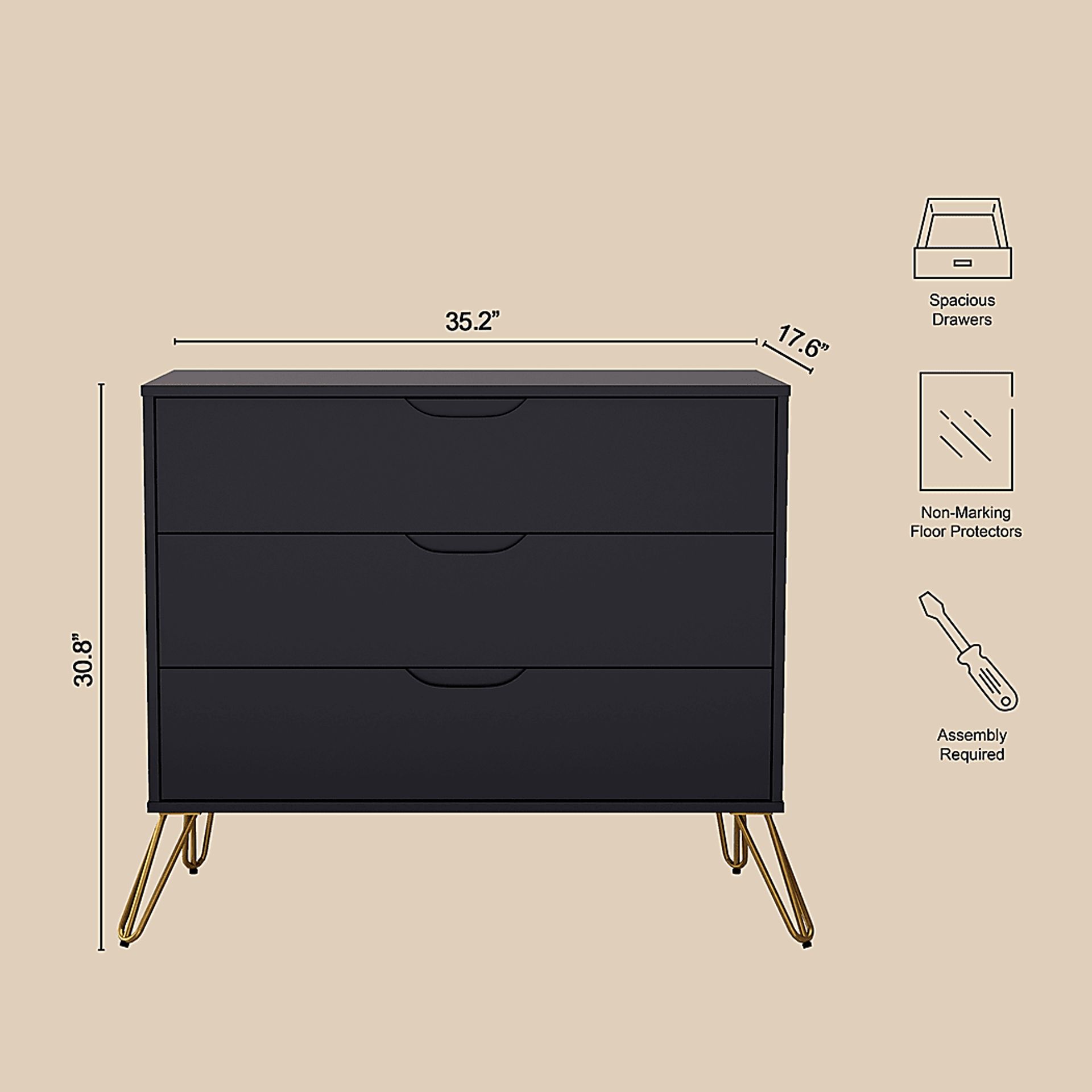 Daylo Black Dresser - Image 5