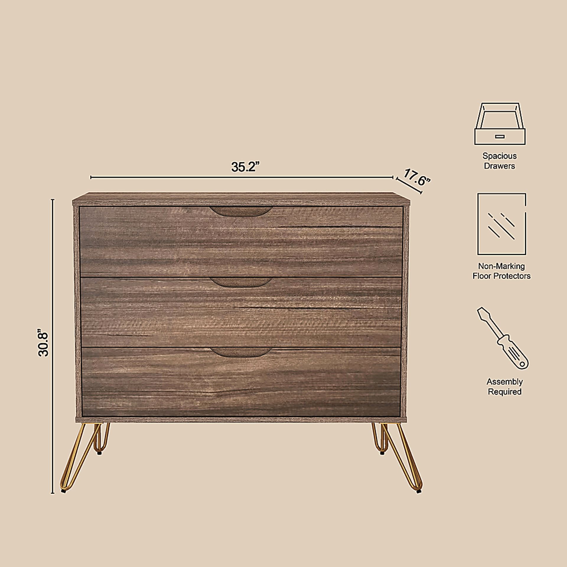 Daylo Brown Dresser - Image 5