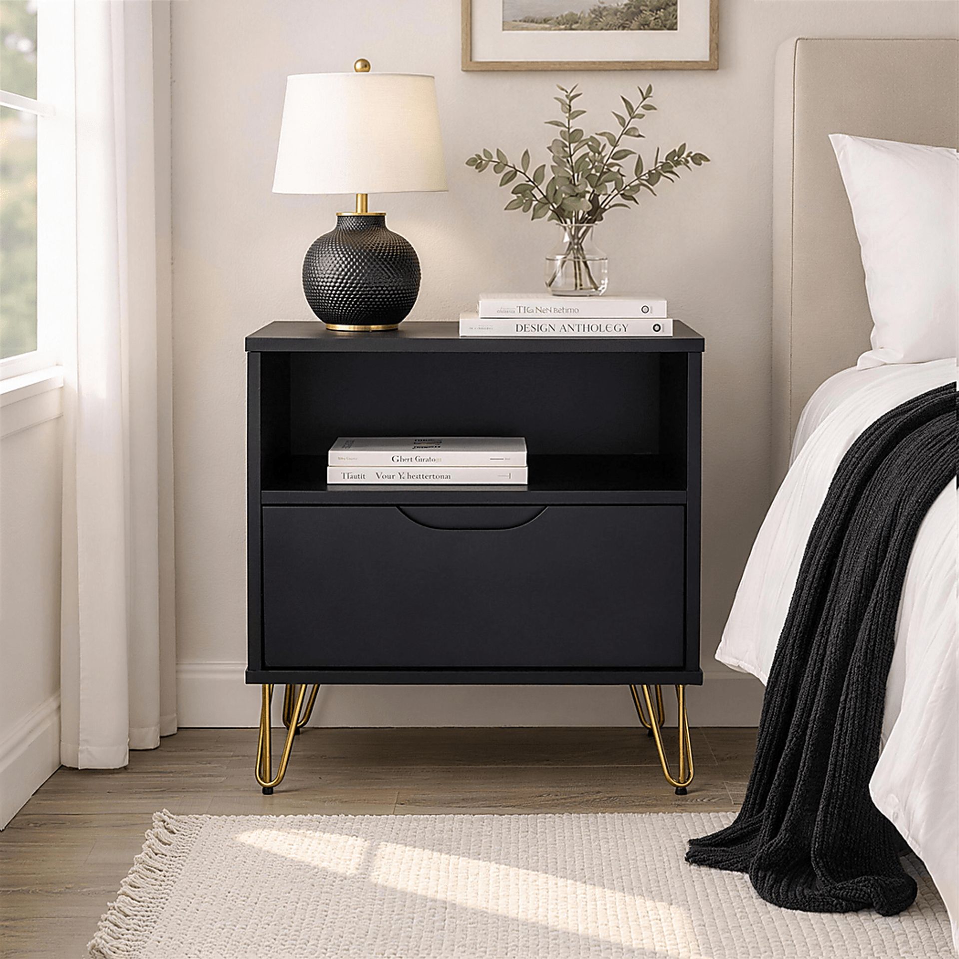 Daylo I Black Nightstand - Image 3