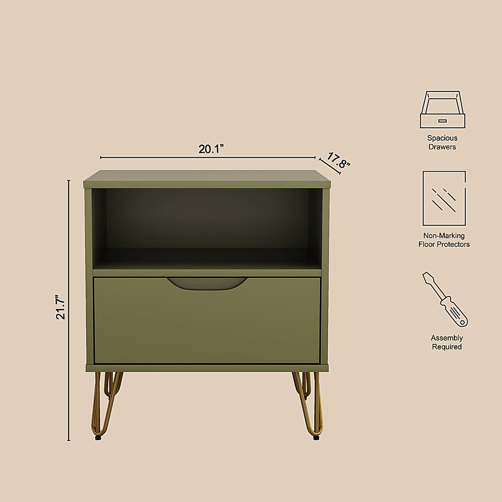 Daylo I Olive Nightstand - Image 6