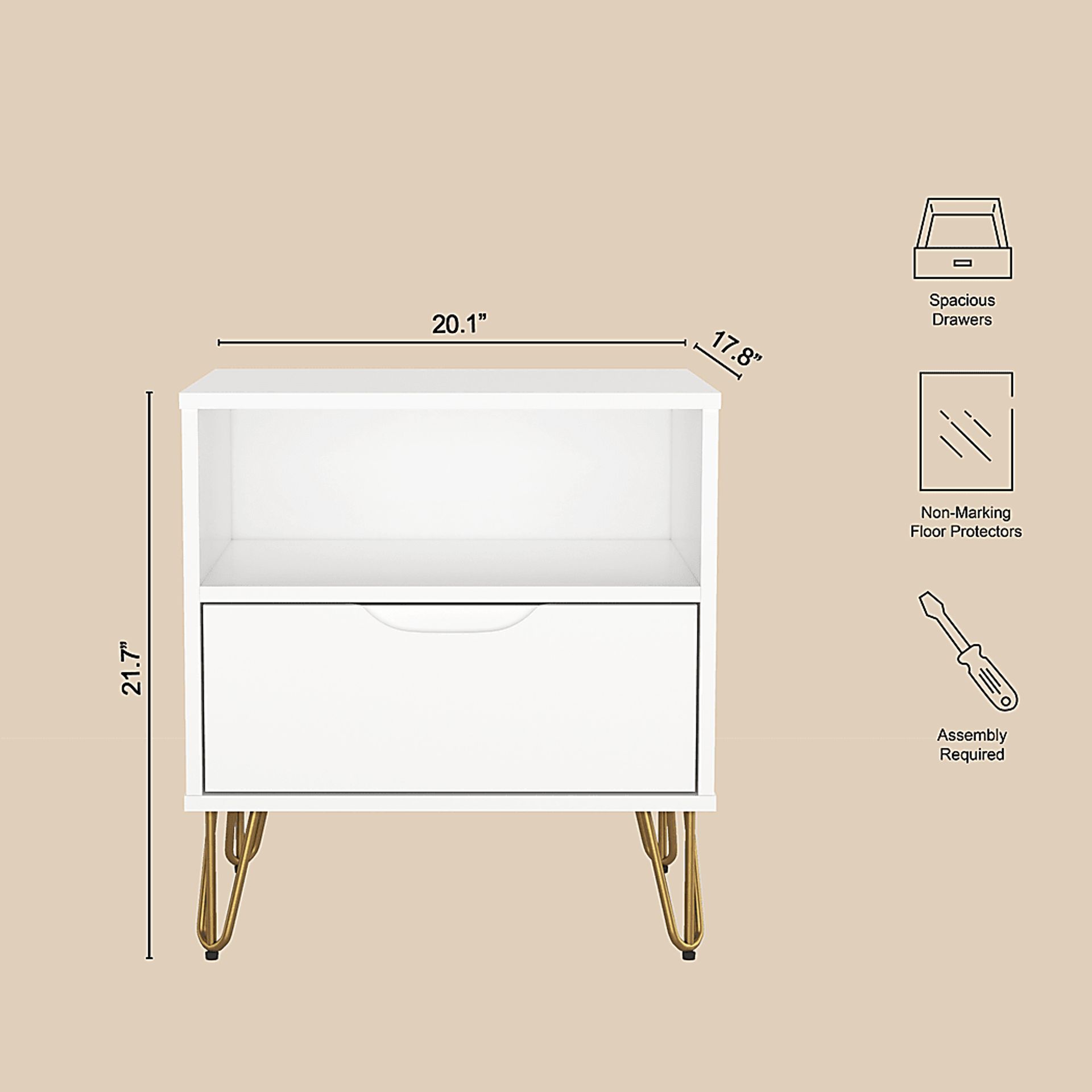 Daylo I White Nightstand - Image 6
