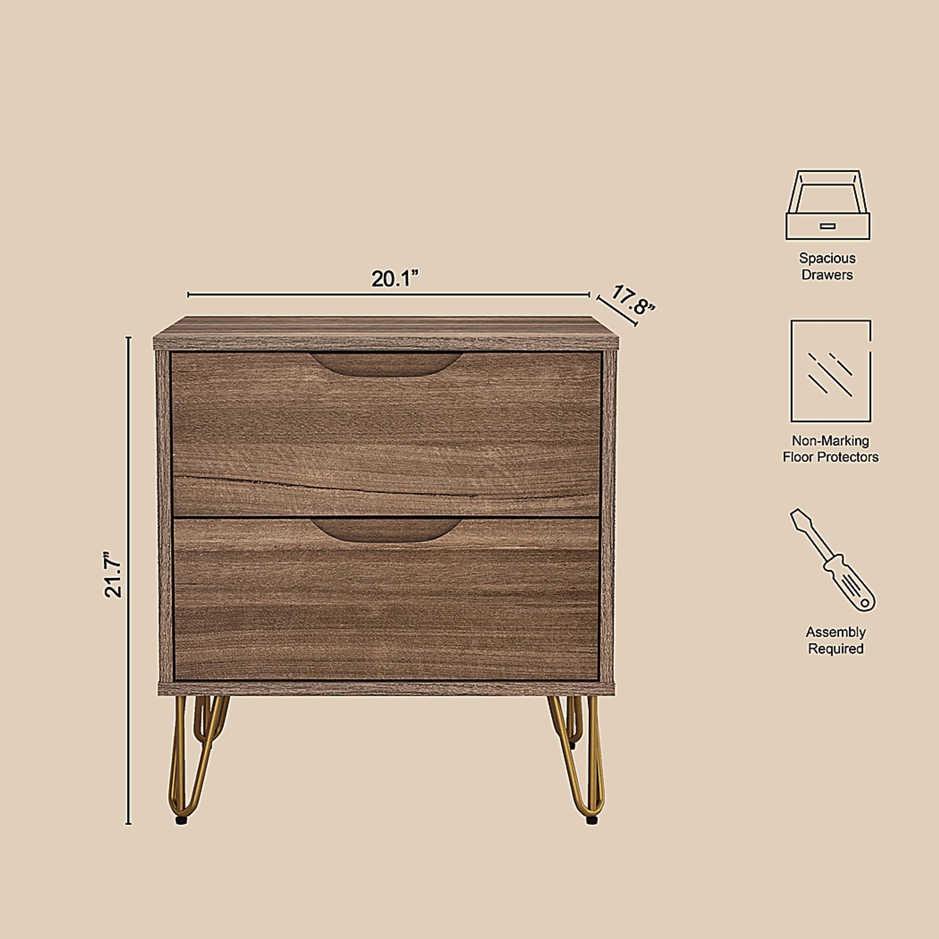 Daylo II Brown Nightstand - Image 5