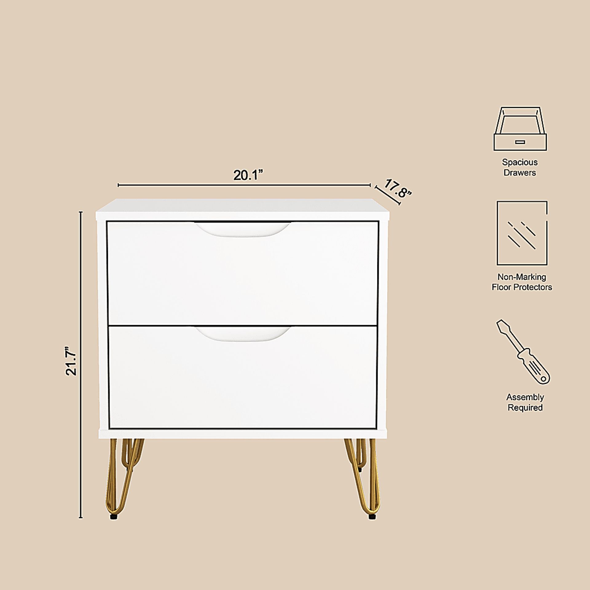 Daylo II White Nightstand - Image 6