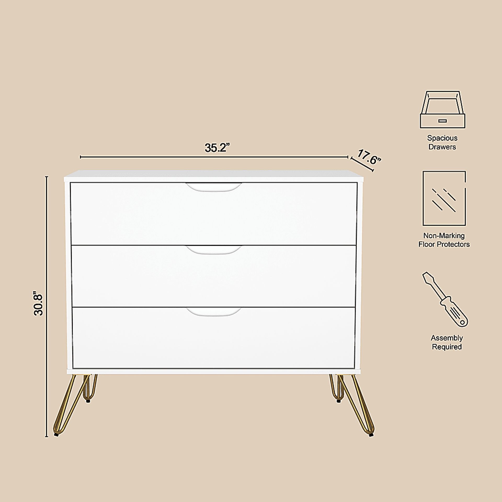 Daylo White Dresser - Image 5