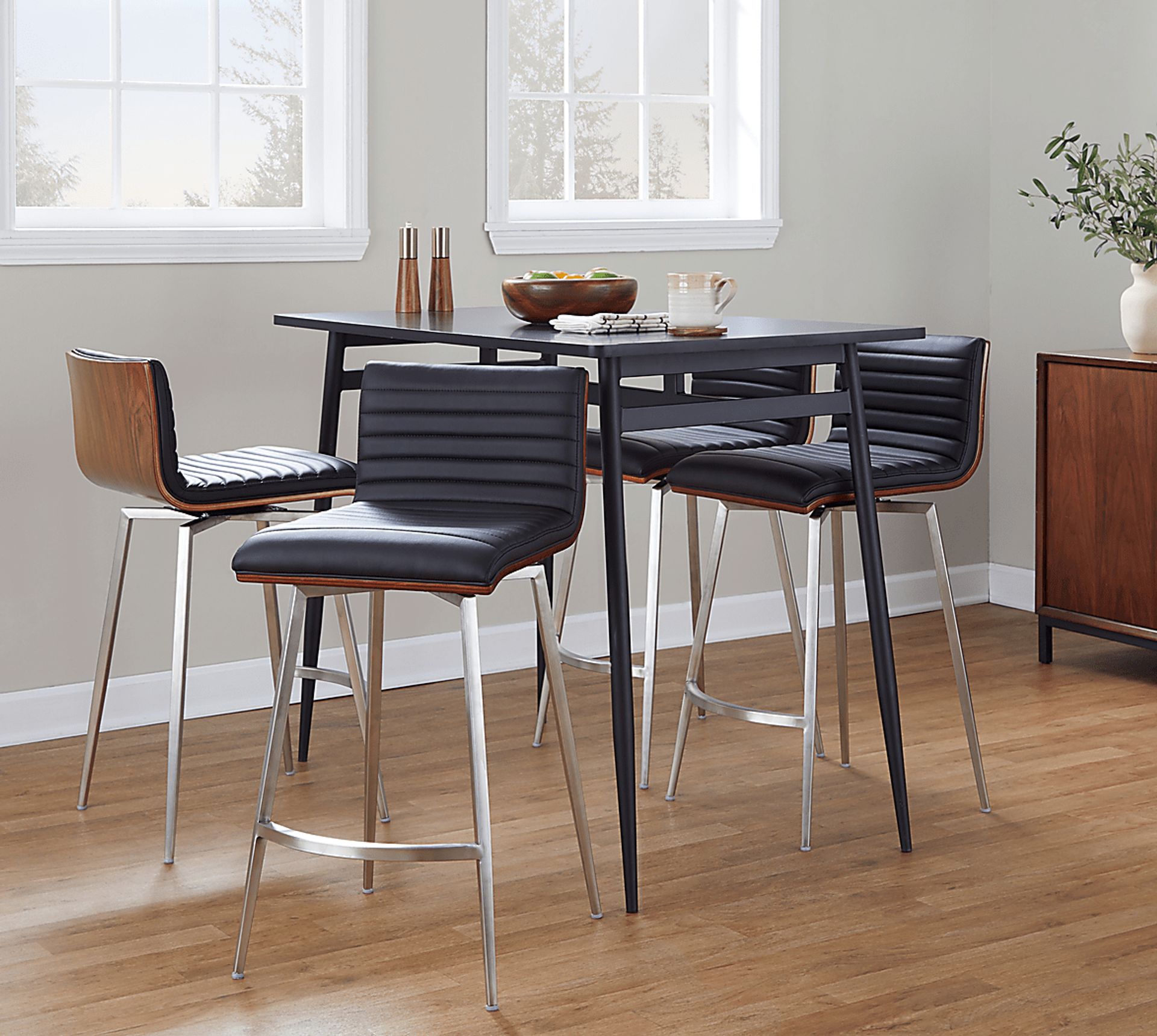 Dayze I Black Swivel 5 Pc Counter Height Dining Set - Image 2