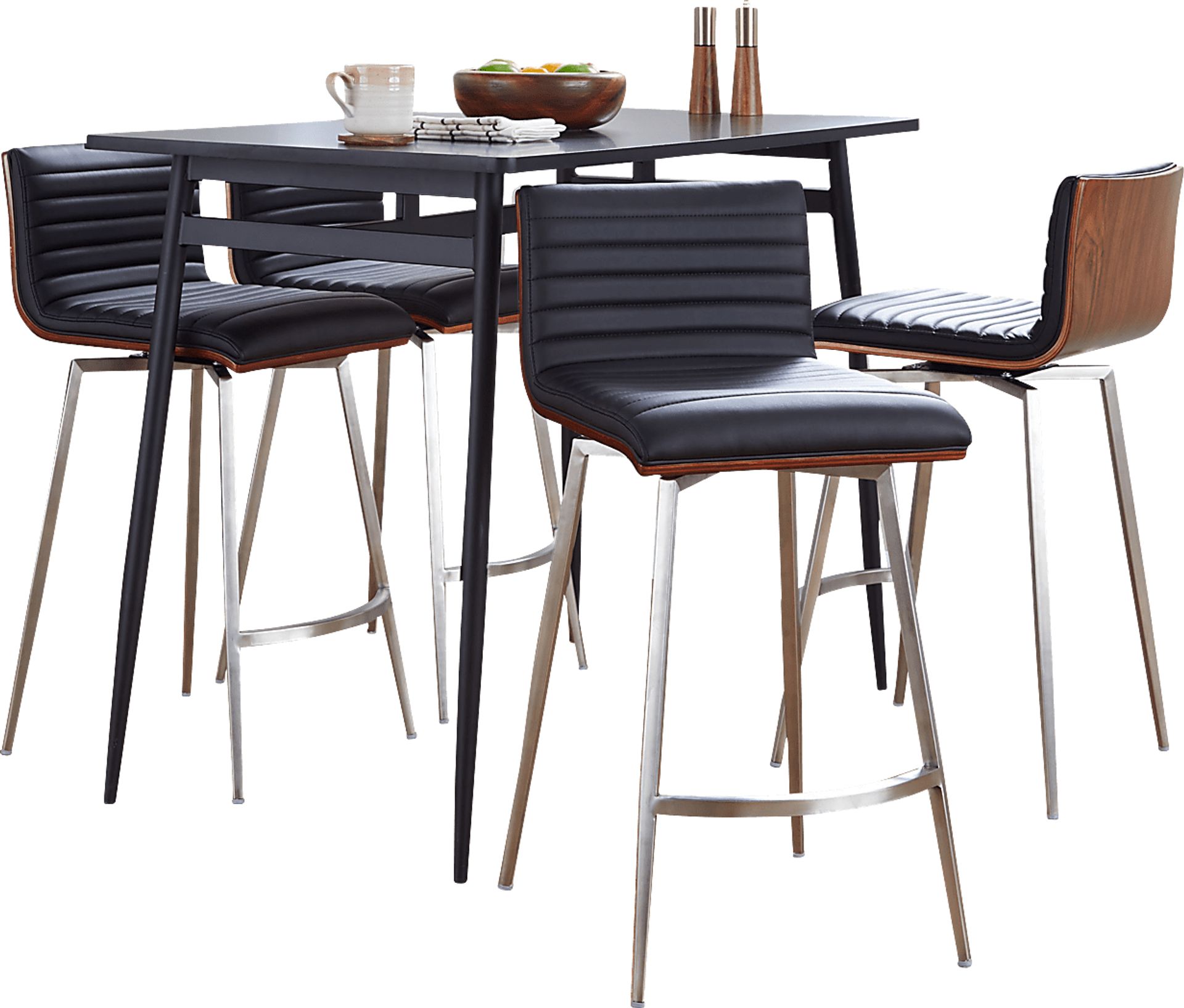 Dayze I Black Swivel 5 Pc Counter Height Dining Set - Image 4